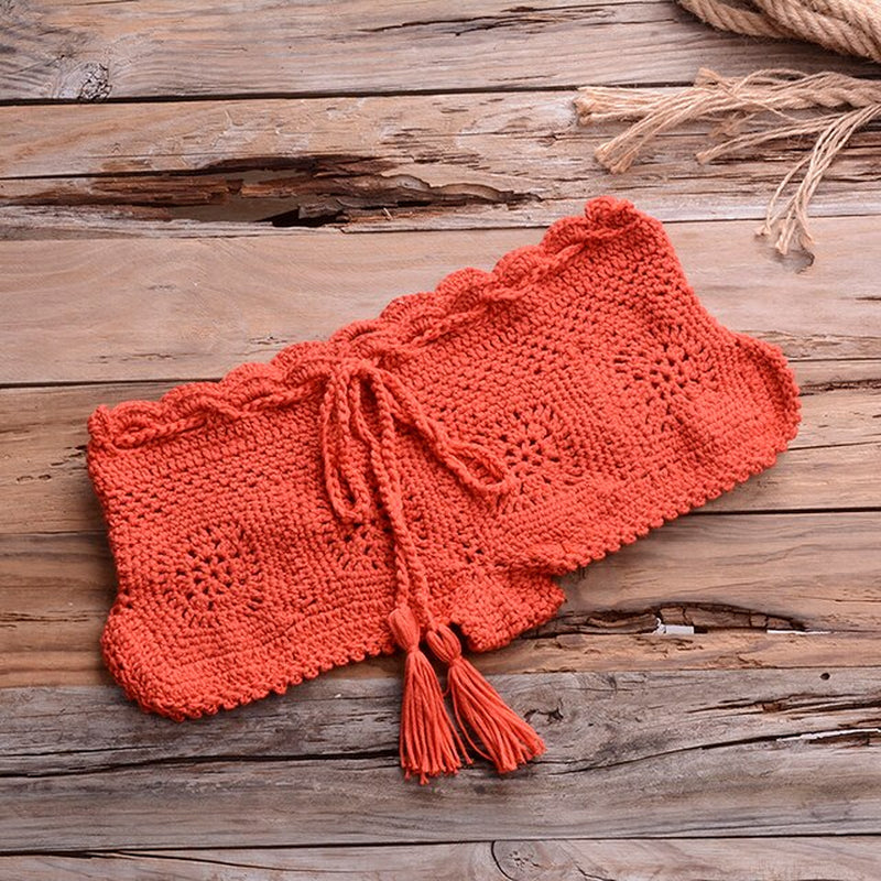 Crochet Bikini Set Beach Bathing Suit Summer Sexy Push up Bikini Swimsuits Women Swimwear Knitting Beachwear Female