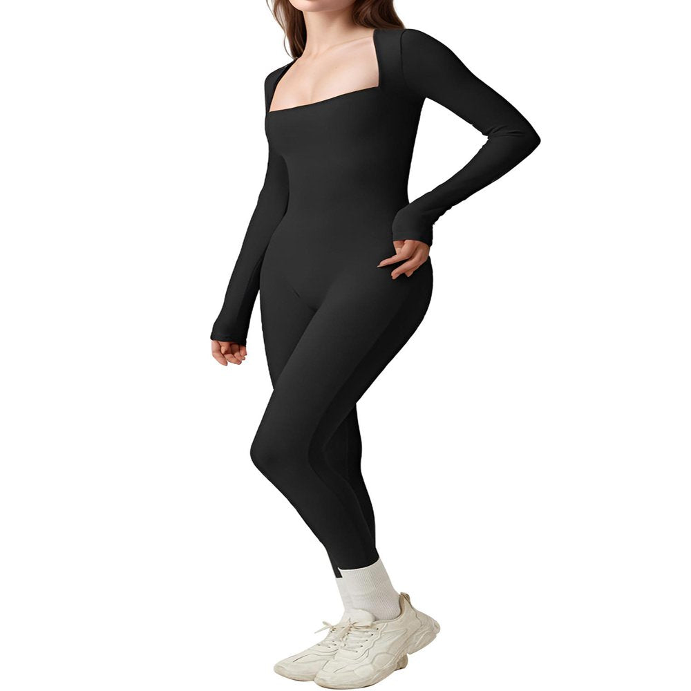 Women Yoga Jumpsuits Workout Long Sleeve Sport Jumpsuits Full Length Bodycon Leggings